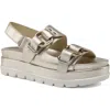 Jslides Blast Platform Sandal In Metallic Gold
