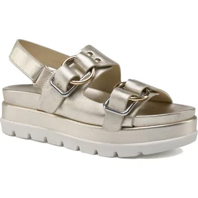 Jslides Blast Platform Sandal In Metallic Gold