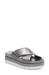 Jslides Briana Platform Sandal In Pewter