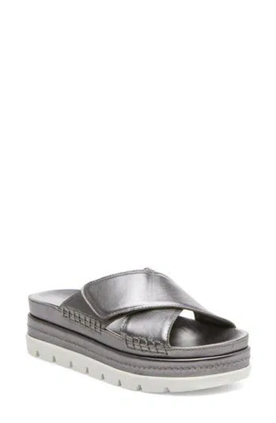 Jslides Briana Platform Sandal In Pewter