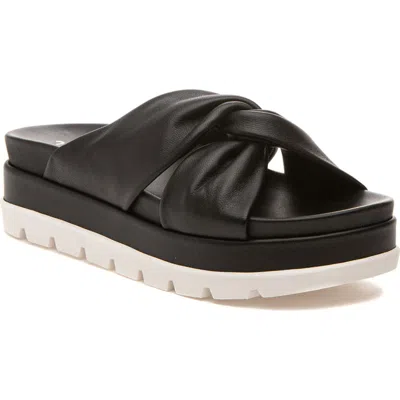 Jslides Bright Platform Slide Sandal In Black