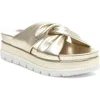 Jslides Bright Platform Slide Sandal In Lt Gold