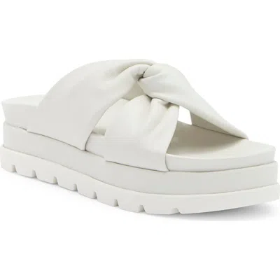 Jslides Bright Platform Slide Sandal In White