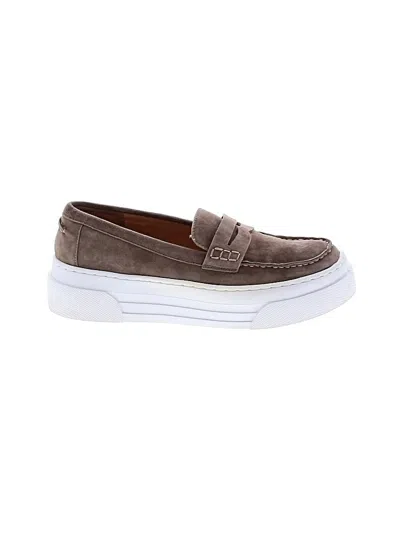 Pre-owned J/slides Flats In Gray