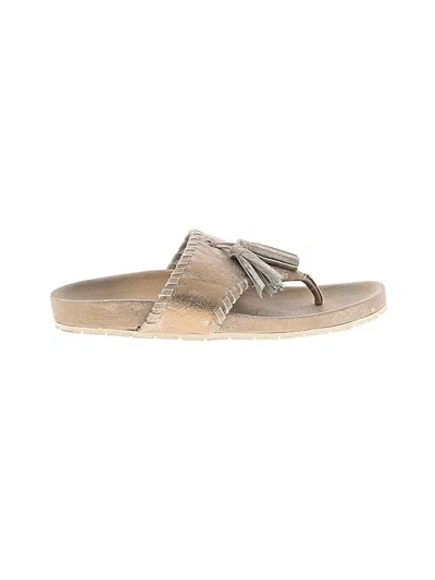 Pre-owned J/slides Flip Flops In Tan