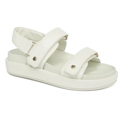 Jslides Footwear Bay Leather Slingback Sandal In White