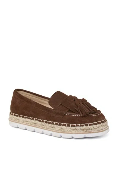 Jslides Footwear Benson Suede Espadrille Loafer In Brown