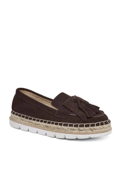 Jslides Footwear Benson Suede Espadrille Loafer In Brown