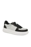 Jslides Footwear Felix Platform Sneaker In Black White