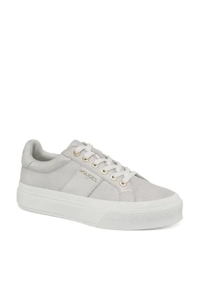 Jslides Footwear Gatsby Platform Sneaker In White Silver