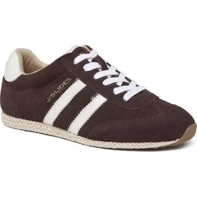 Jslides Footwear Pacey Suede Espadrille Sneaker In Brown