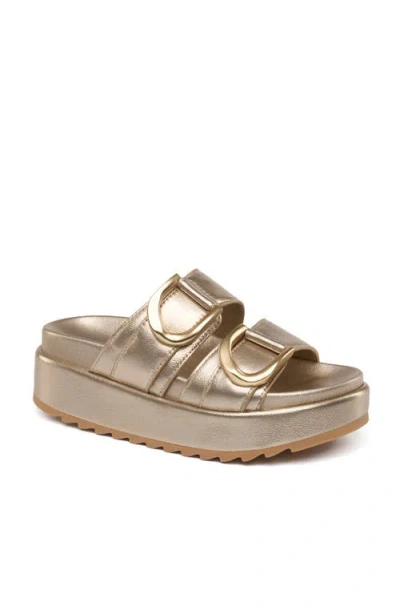 Jslides Footwear Sierra Platform Sandal In Gold