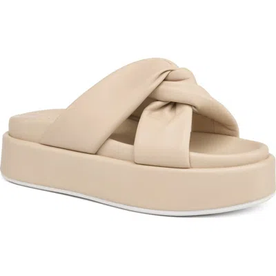 Jslides Footwear Yvette Leather Platform Sandal In Neutral