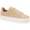 Jslides Gilda Platform Sneaker In Sand Leather Beige