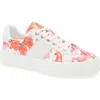 Jslides Gilda Platform Sneaker In White/floral