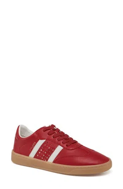 Jslides Hattie Perforated Low Top Sneaker In Red/white