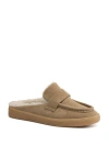 Jslides Hudson Suede Mule In Brown