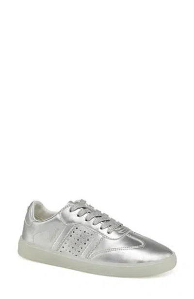 Jslides Hunter Leather Sneaker In Silver