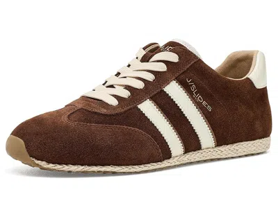 J/slides Pacey Women's Shoes Tan/off White: 7 M, Leather/suede In Brown