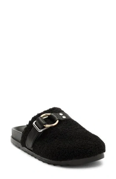 Jslides Rosie Faux Shearling Mule In Black