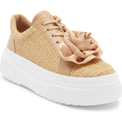 Jslides Weber Raffia Platform Sneaker In Brown