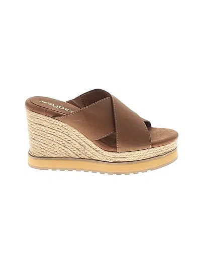 Pre-owned J/slides Wedges In Brown