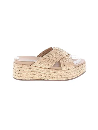 Pre-owned J/slides Wedges In Tan