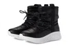J/slides Will Snow Boots Womens Us 6 Black White Lace Up Round Toe Ankle Zpo3484 In Black