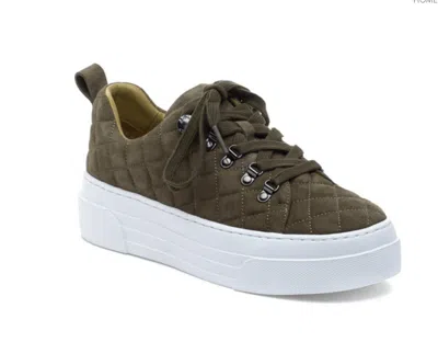 J/slides Women's Aimee Sneakers In Khaki Suede In Green