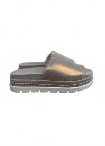 J/slides Women's Bibby Platform Slide Sandals In Bronze In Silver
