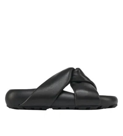 J/slides Women's Calista Criss Cross Sandal In Black