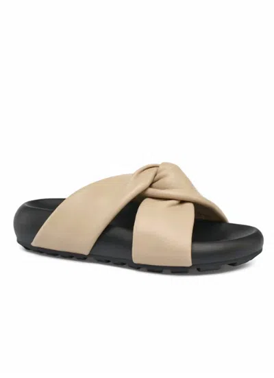 J/slides Women's Calista Cross-straps Sandal In Beige/black