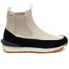 J/slides Women's Eloise Chelsea Boot In Beige Leather In Neutral