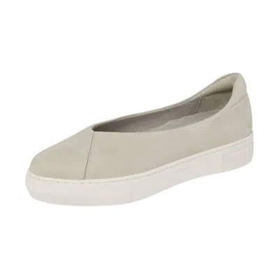 J/slides Women's Felecia Slip On Sneakers In Light Grey Nubuck In White