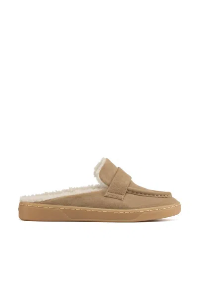 J/slides Women's Hudson Mule In Taupe Suede In Transparent