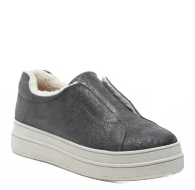 J/slides Women's Nada Faux Shearling Sneakers In Pewter In Multi