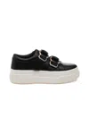 J/slides Women's Waldo Leather Sneaker Shoes In Black