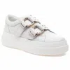 J/slides Women's Waldo Platform Shoes In White In White