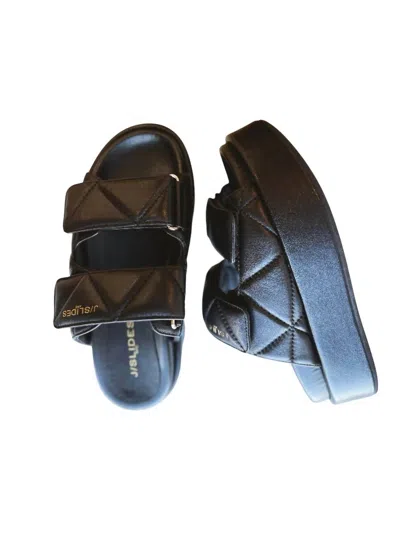 J/slides Women's Yvonne Platform Sandals In Black