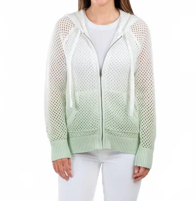 Jss Knits Women's Ombre Mesh Zip Hoodie In Sage In Green