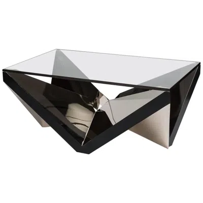 Pre-owned Juan And Paloma Garrido Juan & Paloma Garrido, Peak, Nickel-plate And Glass Coffee Table, Spain, 2017 In Black