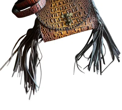 Juan Antonio Chestnut Hornback Leather Estancia Bag In Dark Brown