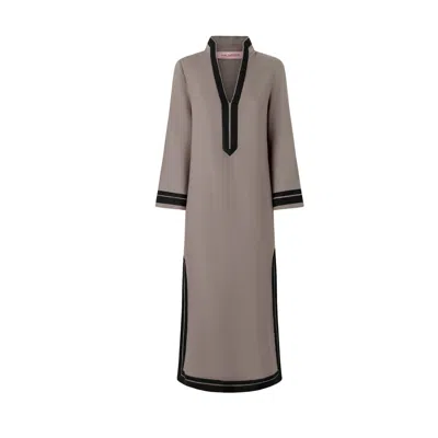 Juan Avellaneda X Seeiou Women's Black / Brown Kaira Chocolate Short Kaftan – Beach Cover-up