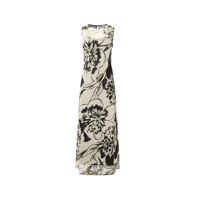Juan Avellaneda X Seeiou Women's Black / White Nora Printed Long Dress In Black/white
