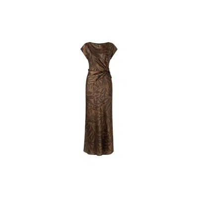 Juan Avellaneda X Seeiou Women's Printed Brown Dress Martha
