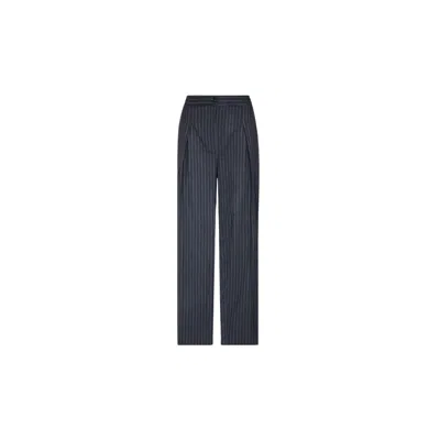 Juan Avellaneda X Seeiou Women's Grey Gray Diplomatic Stripe Trousers Tom