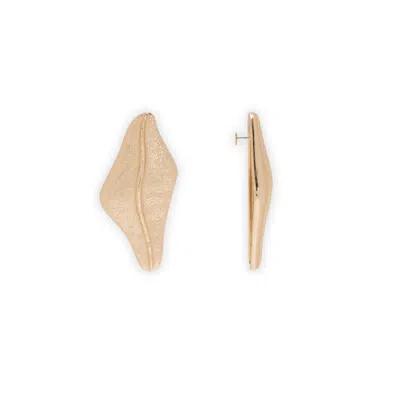 Juan Avellaneda X Seeiou Women's Lemon Leaf Large Golden Earrings