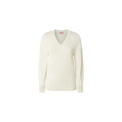 Juan Avellaneda X Seeiou Women's White Sweater Beige Honeysuckle