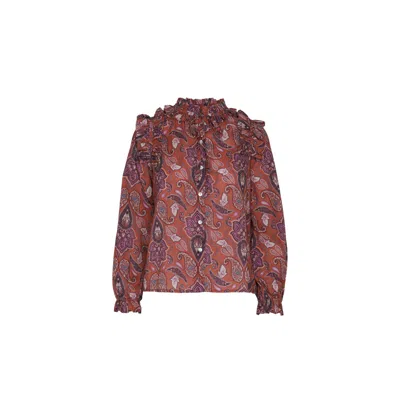 Juan Avellaneda X Seeiou Women's Pink / Purple Blouse Printed Pink Hadi In Pink/purple