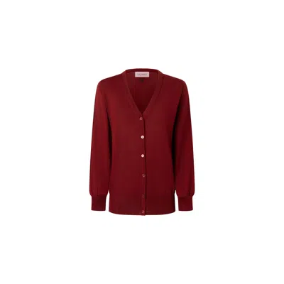 Juan Avellaneda X Seeiou Women's Red Cárdigan Granate Bluebell
